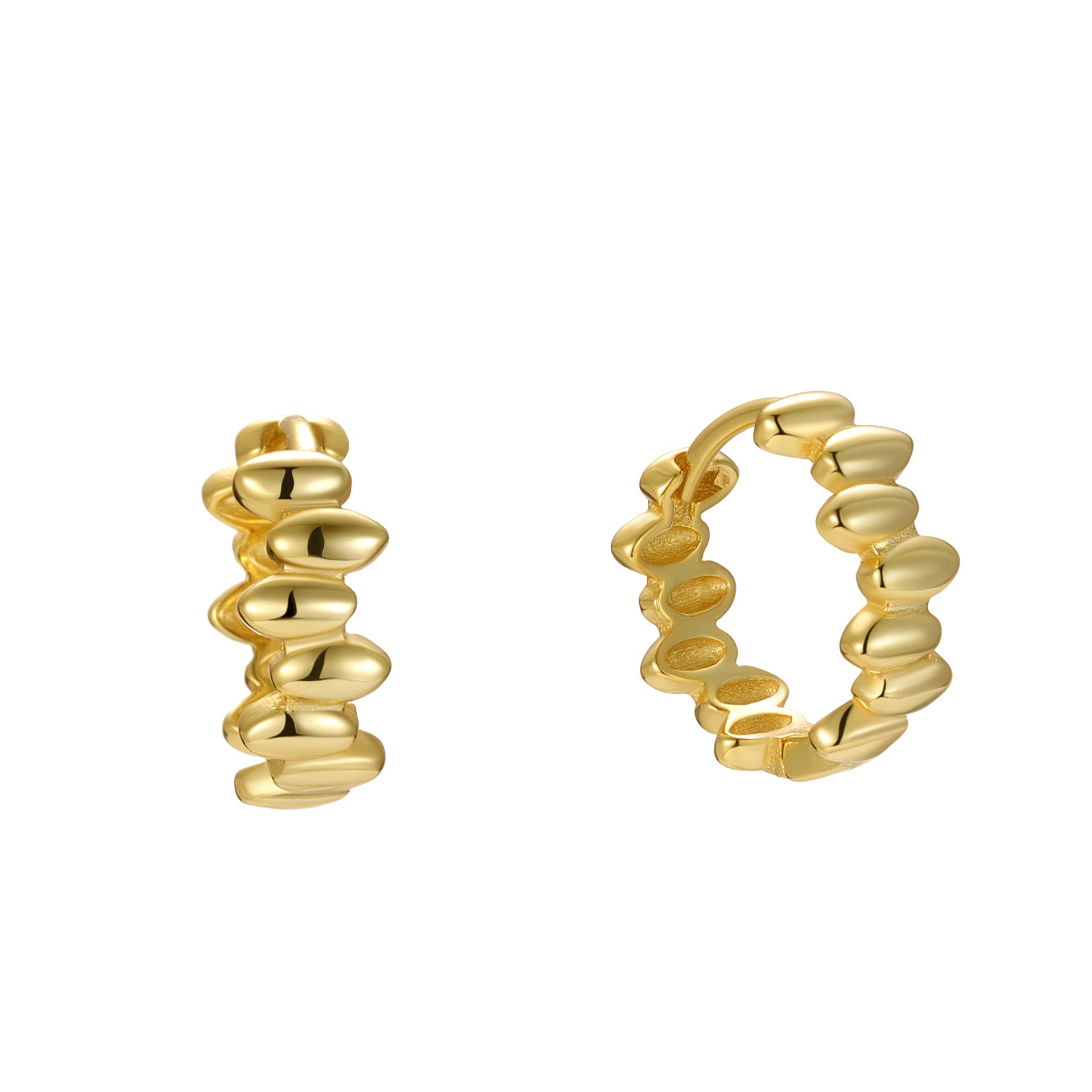 Folds Earrings For Women In 925 Sterling Silver Featuring Electroplated Craft With 925 Sterling Silver Ear Pins