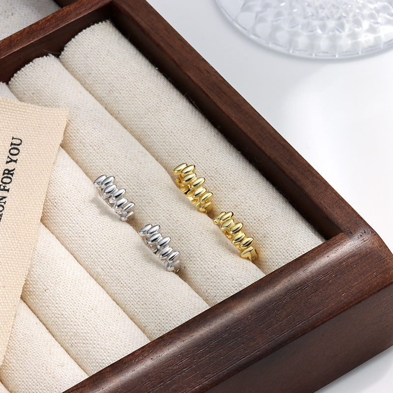 Folds Earrings For Women In 925 Sterling Silver Featuring Electroplated Craft With 925 Sterling Silver Ear Pins