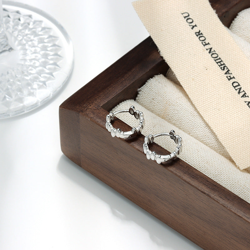 Folds Earrings For Women In 925 Sterling Silver Featuring Electroplated Craft With 925 Sterling Silver Ear Pins
