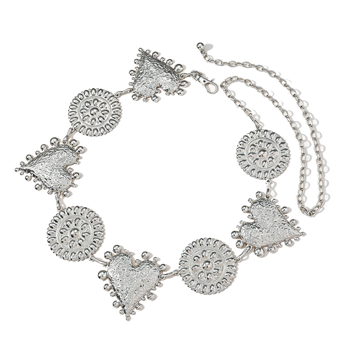 Bohemian Heart Shape Waist Chain In Smooth Alloy With Zinc Alloy Clasp For Unisex