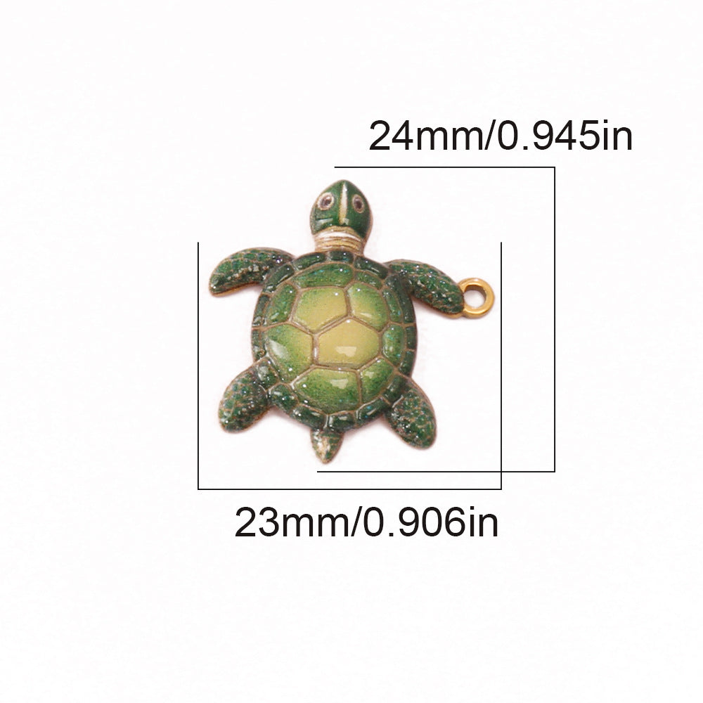 Ocean Pendant In Marine Style Featuring Electroplated PVD Coated 18K Real Gold Plated Metal