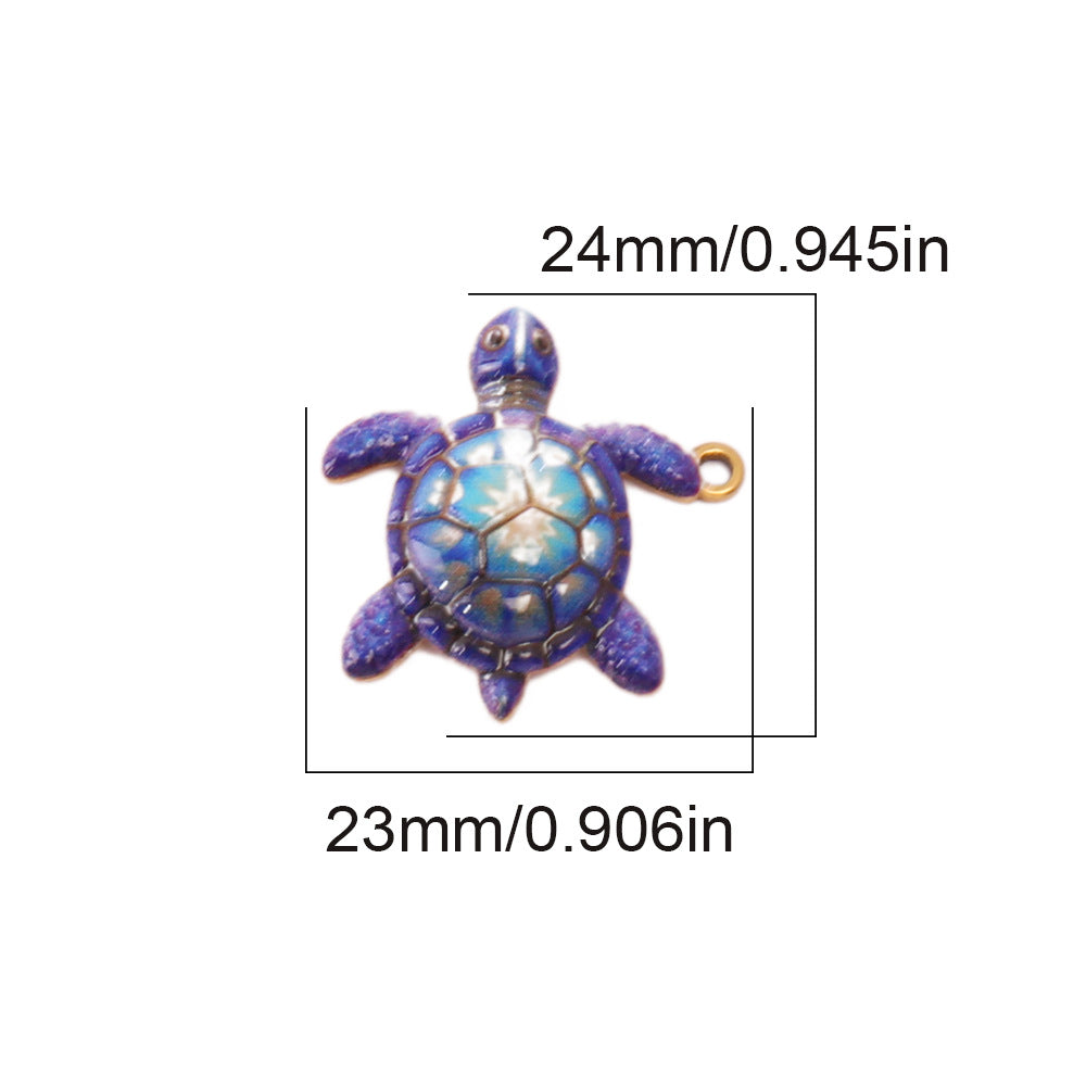 Ocean Pendant In Marine Style Featuring Electroplated PVD Coated 18K Real Gold Plated Metal