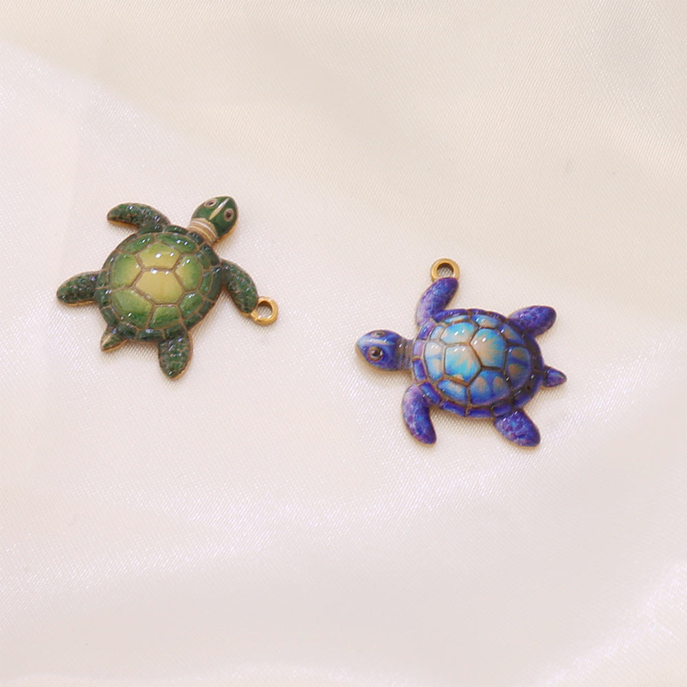 Ocean Pendant In Marine Style Featuring Electroplated PVD Coated 18K Real Gold Plated Metal