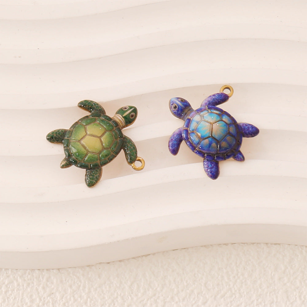 Ocean Pendant In Marine Style Featuring Electroplated PVD Coated 18K Real Gold Plated Metal