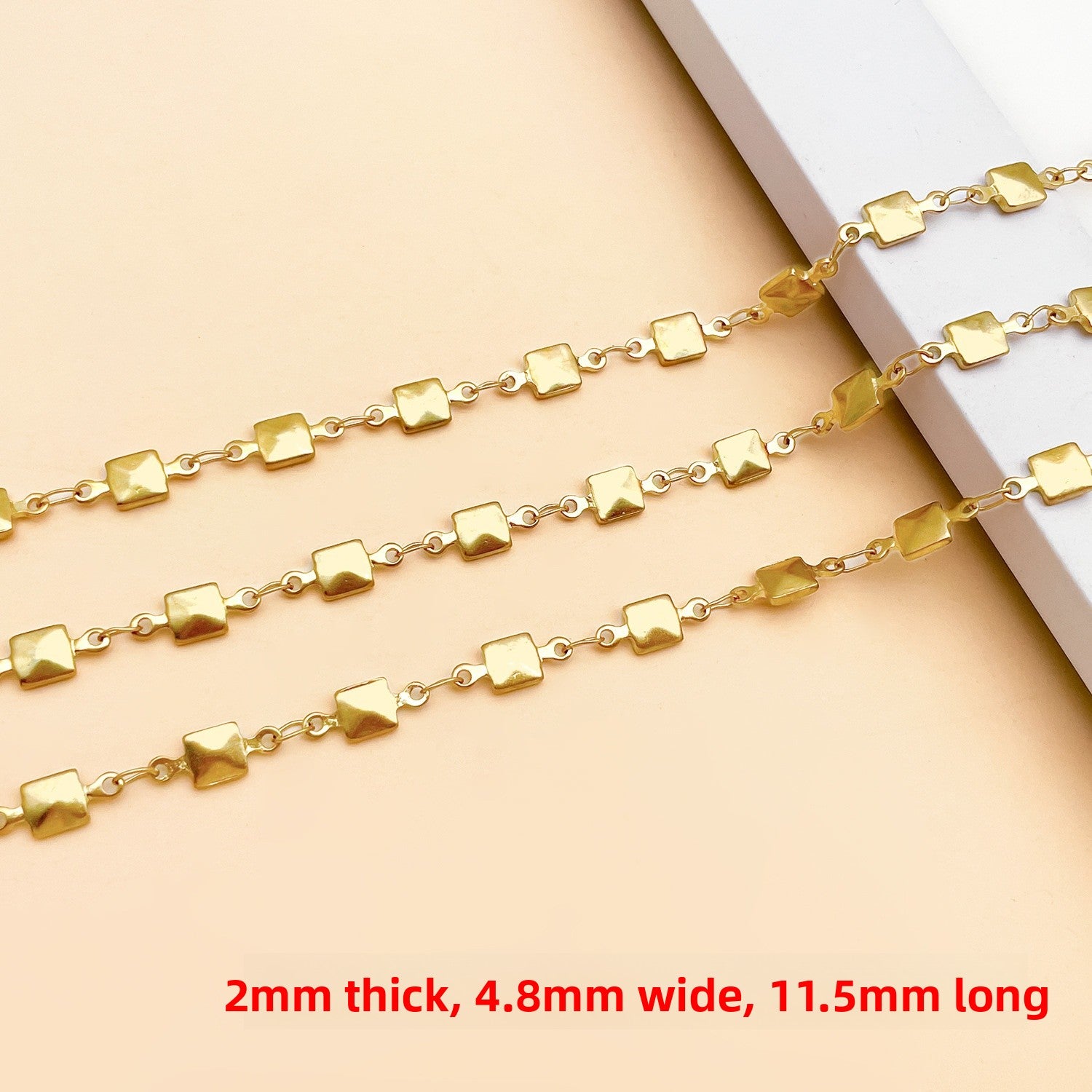 1m Metal Cross Chain For Jewelry Making, Electroplated With Handmade Chain, Ideal For Commute Style Accessories