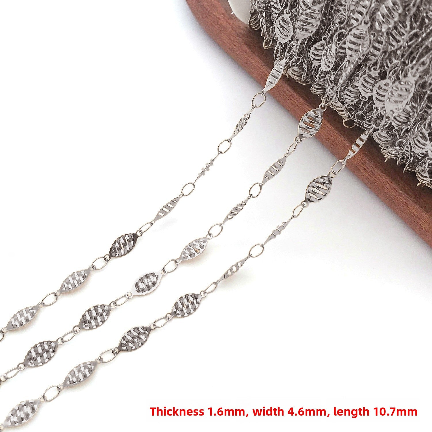 1m Metal Cross Chain For Jewelry Making, Electroplated With Handmade Chain, Ideal For Commute Style Accessories