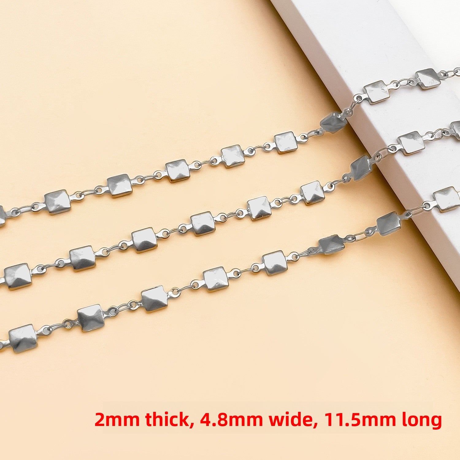1m Metal Cross Chain For Jewelry Making, Electroplated With Handmade Chain, Ideal For Commute Style Accessories