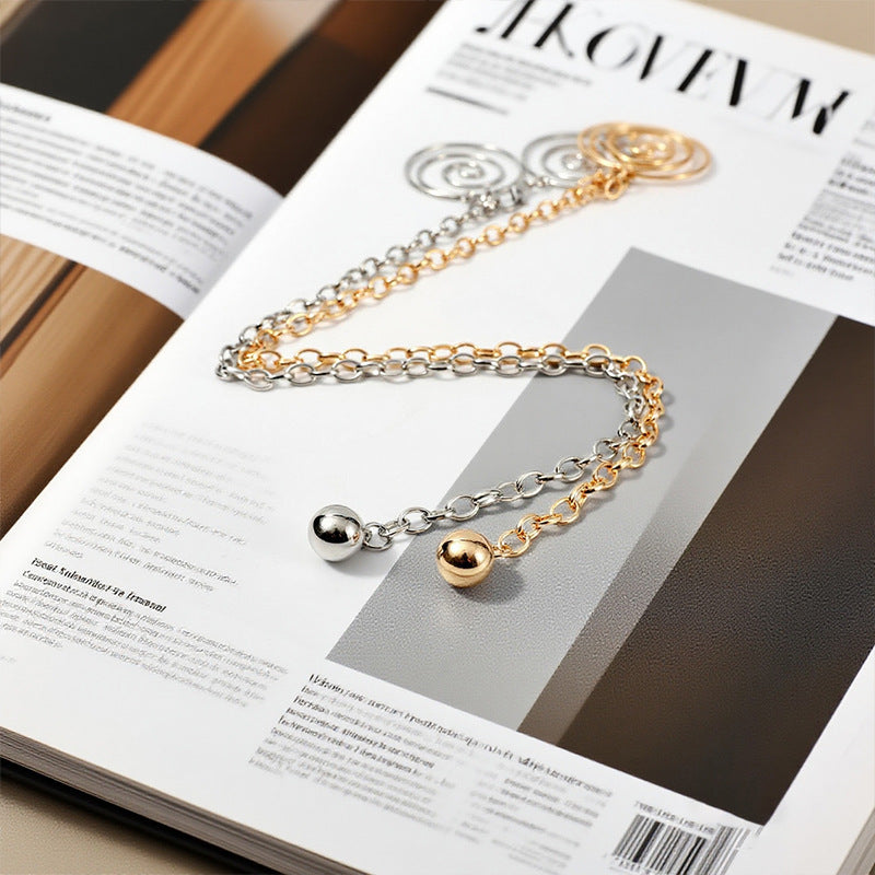 Bohemian Spiral Waist Chain For Women In Frosted Gold Metal Finish