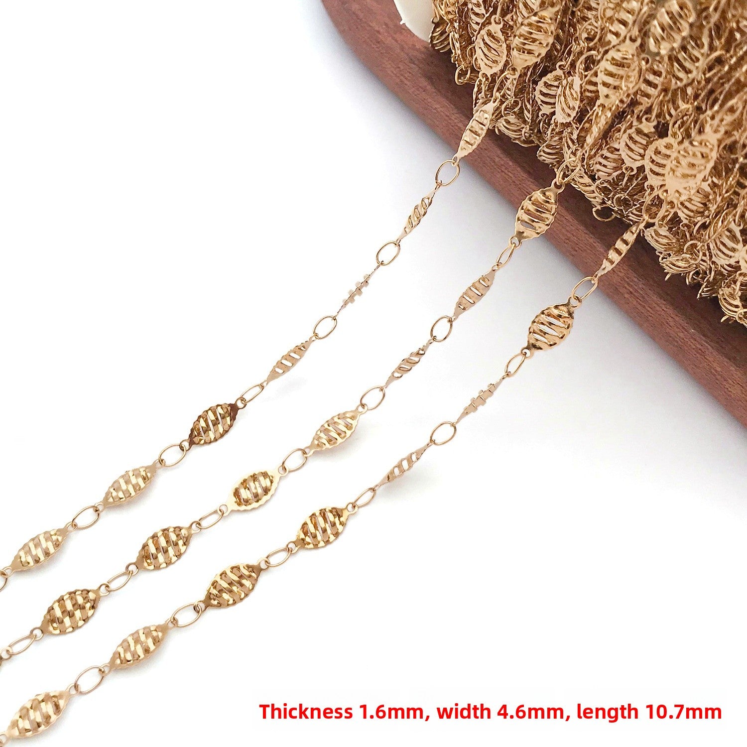 1m Metal Cross Chain For Jewelry Making, Electroplated With Handmade Chain, Ideal For Commute Style Accessories