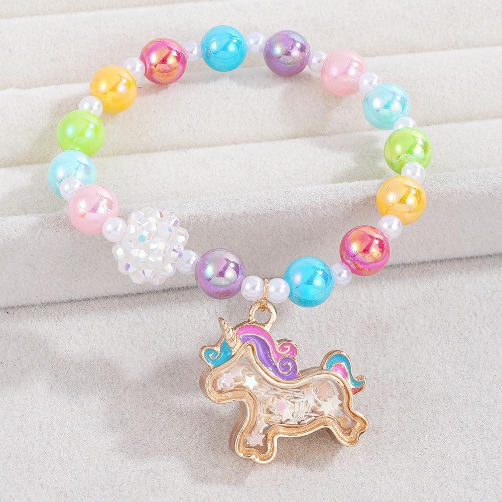 Cute Pearl Beading Alloy Bracelet For Kids, Perfect For Business Occasions