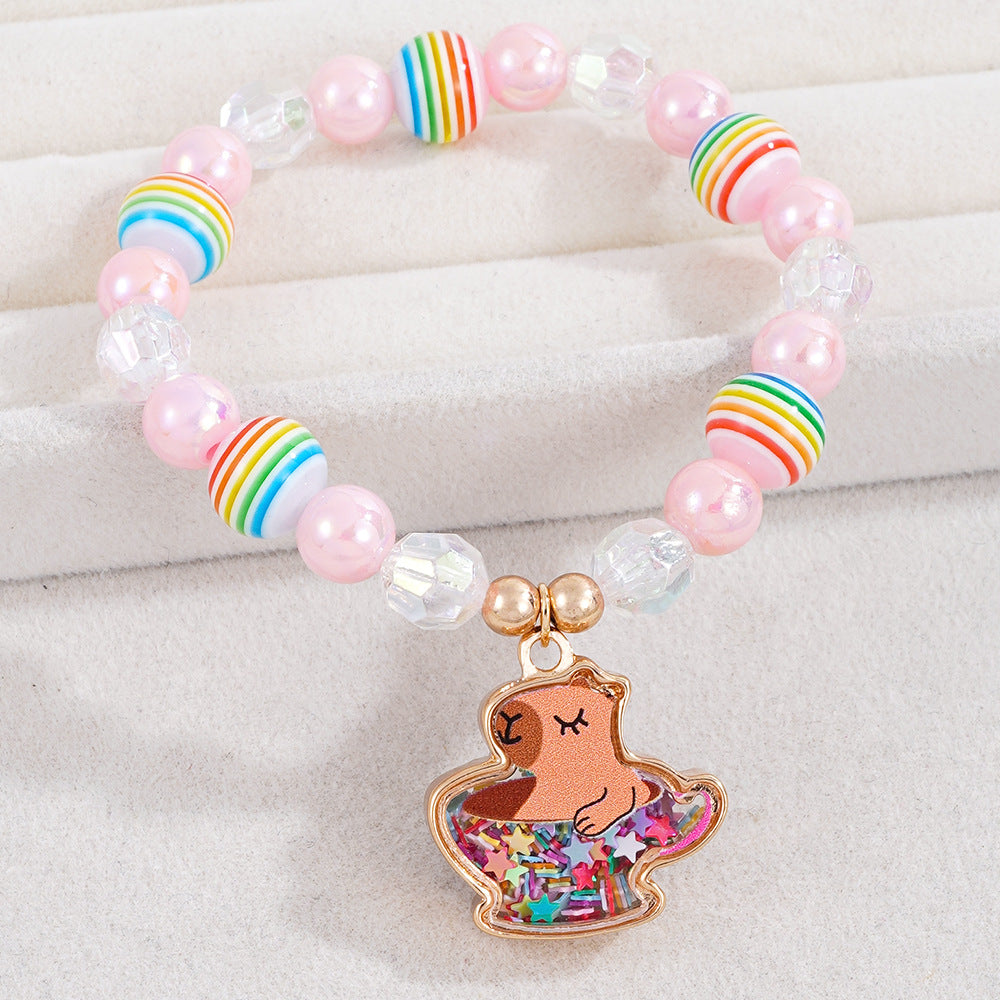 Cute Pearl Beading Alloy Bracelet For Kids, Perfect For Business Occasions