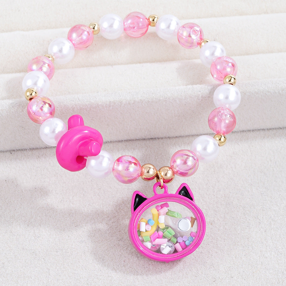 Cute Pearl Beading Alloy Bracelet For Kids, Perfect For Business Occasions