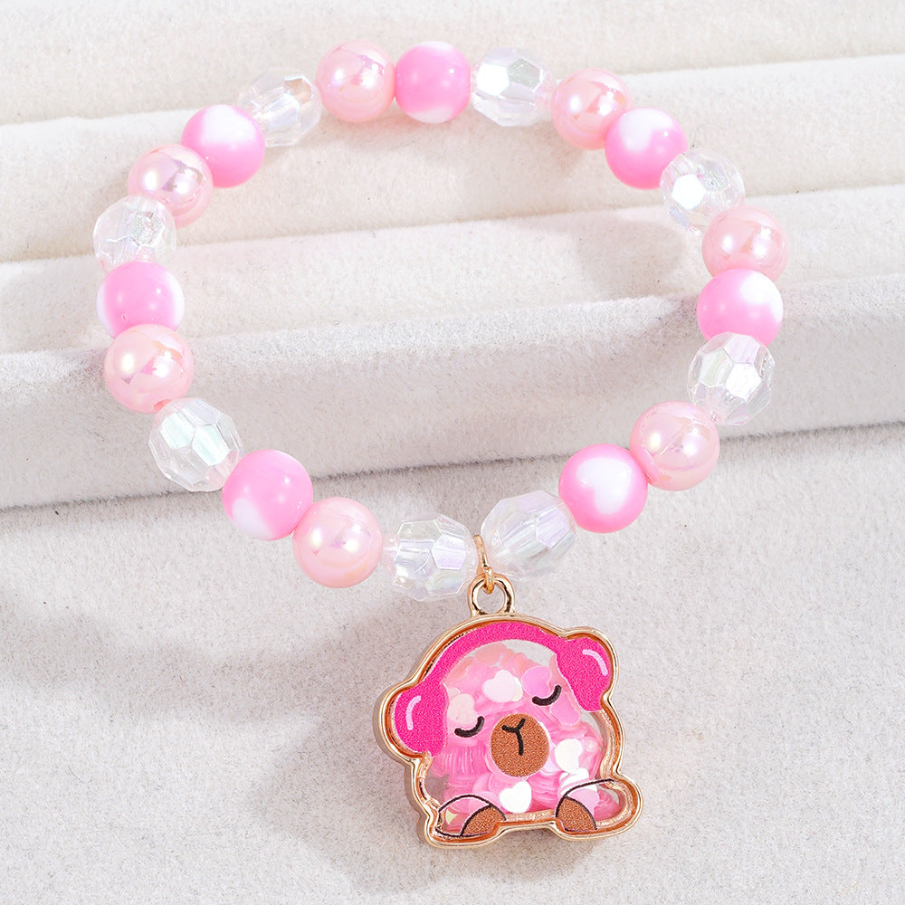 Cute Pearl Beading Alloy Bracelet For Kids, Perfect For Business Occasions