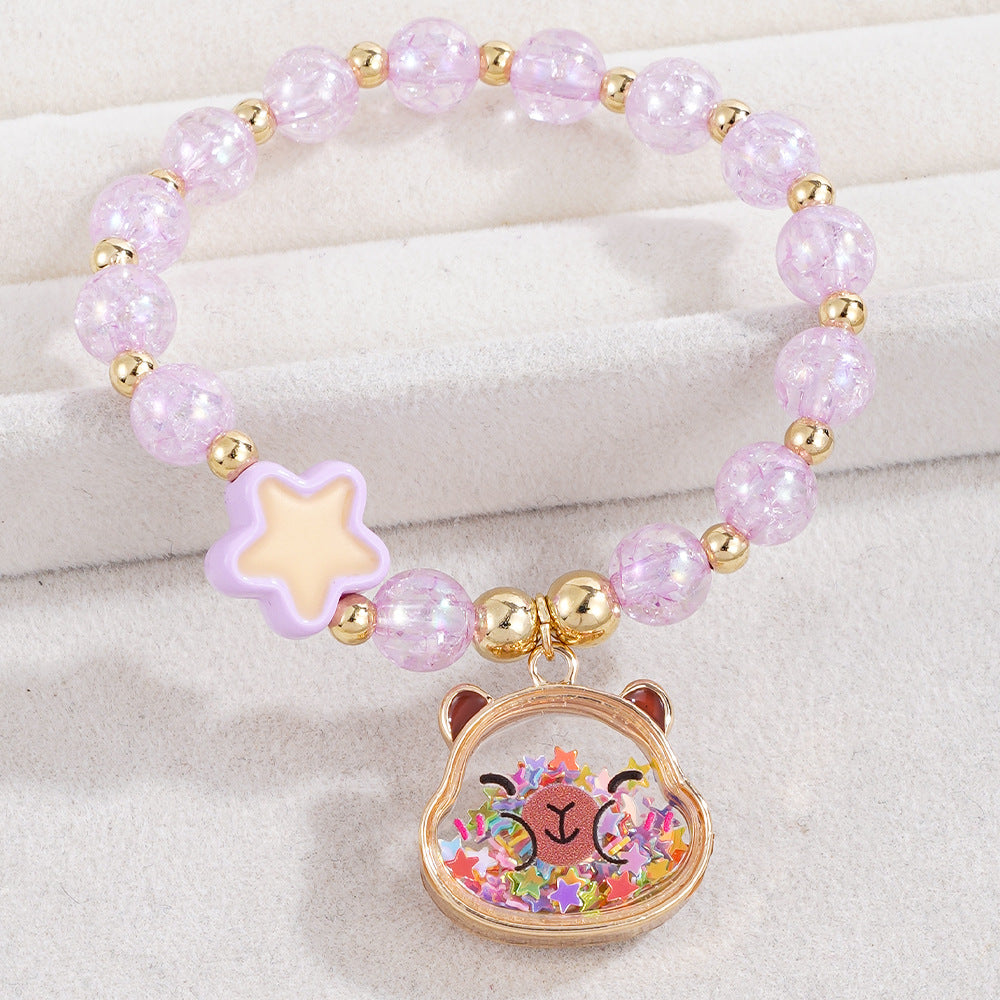 Cute Pearl Beading Alloy Bracelet For Kids, Perfect For Business Occasions