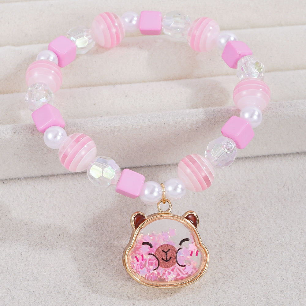 Cute Pearl Beading Alloy Bracelet For Kids, Perfect For Business Occasions