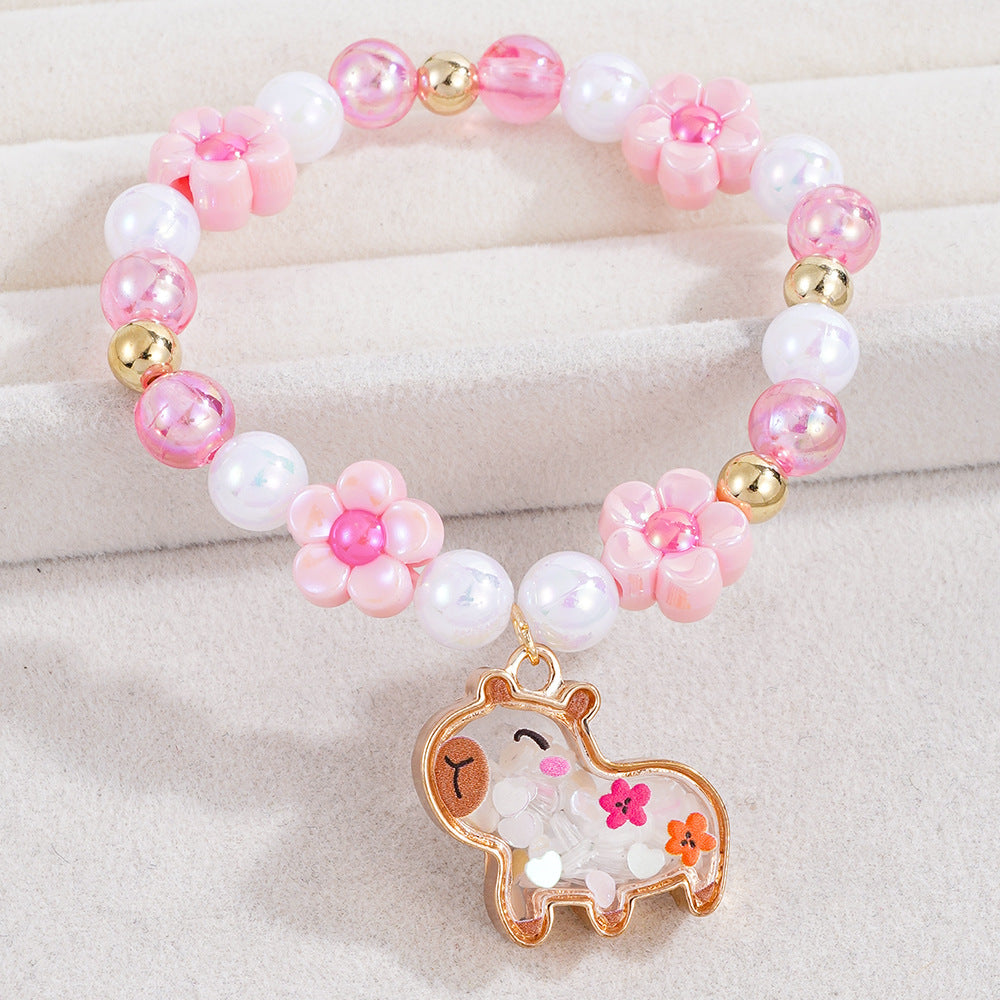Cute Pearl Beading Alloy Bracelet For Kids, Perfect For Business Occasions