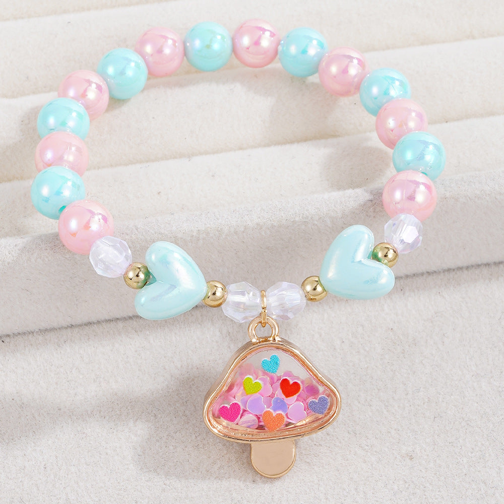 Cute Pearl Beading Alloy Bracelet For Kids, Perfect For Business Occasions