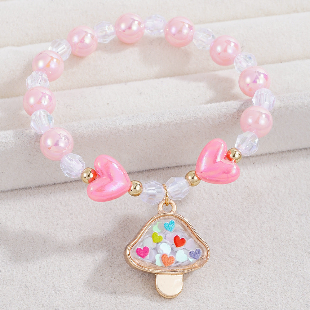Cute Pearl Beading Alloy Bracelet For Kids, Perfect For Business Occasions