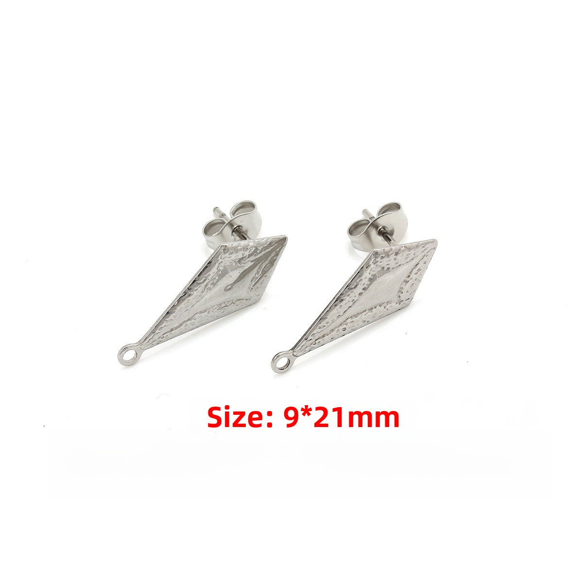 Geometric Titanium Steel Earring Findings With Electroplated 18K Real Gold PVD Coated Finish, 1 PCS/Package