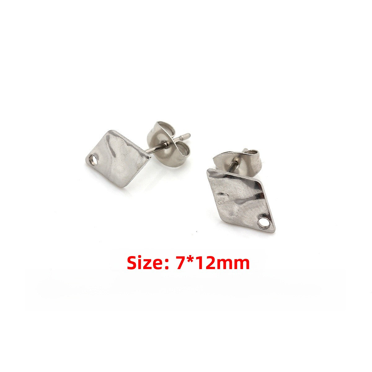Geometric Titanium Steel Earring Findings With Electroplated 18K Real Gold PVD Coated Finish, 1 PCS/Package