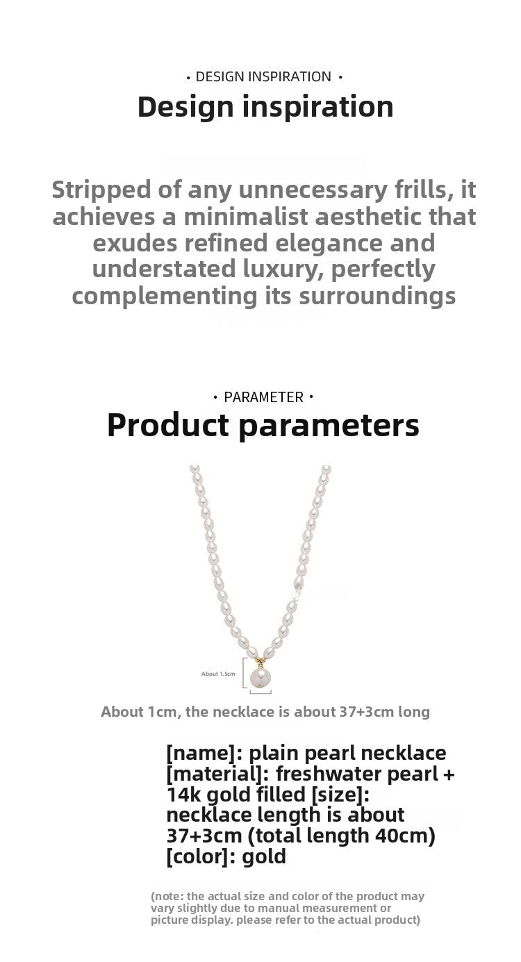 Simple Style Freshwater Pearl Necklace With Shell Pendant On Ball Chain For Women