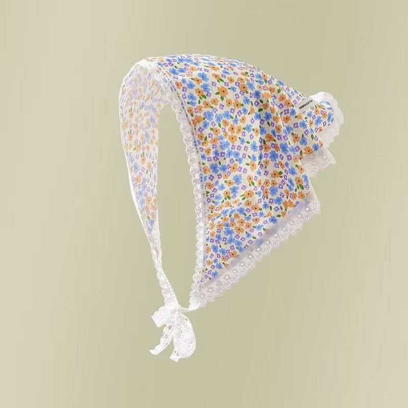 French Lace Hat Accessory For Women In White, Made Of Polyester With Elegant Printing Craft