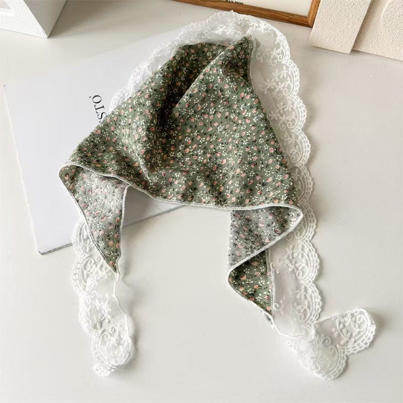 French Lace Hat Accessory For Women In White, Made Of Polyester With Elegant Printing Craft