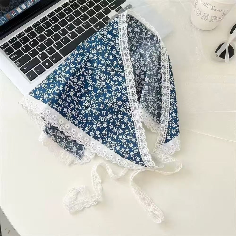 French Lace Hat Accessory For Women In White, Made Of Polyester With Elegant Printing Craft