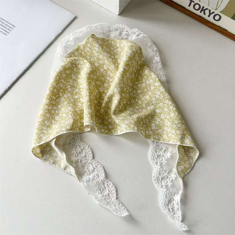 French Lace Hat Accessory For Women In White, Made Of Polyester With Elegant Printing Craft