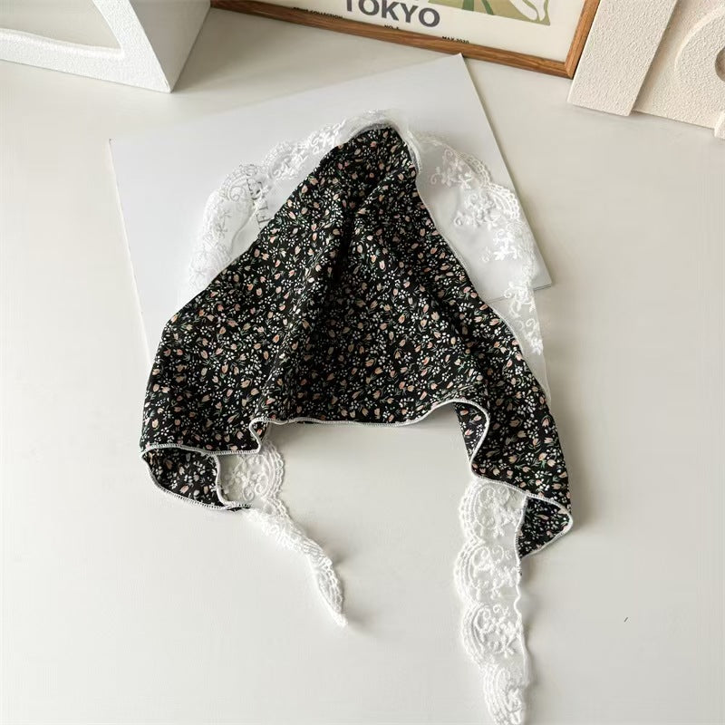 French Lace Hat Accessory For Women In White, Made Of Polyester With Elegant Printing Craft