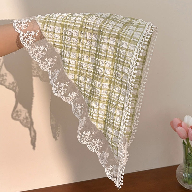 French Lace Hat Accessory For Women In White, Made Of Polyester With Elegant Printing Craft
