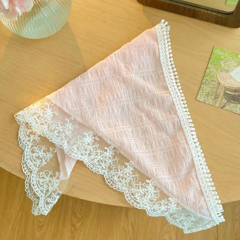 French Lace Hat Accessory For Women In White, Made Of Polyester With Elegant Printing Craft