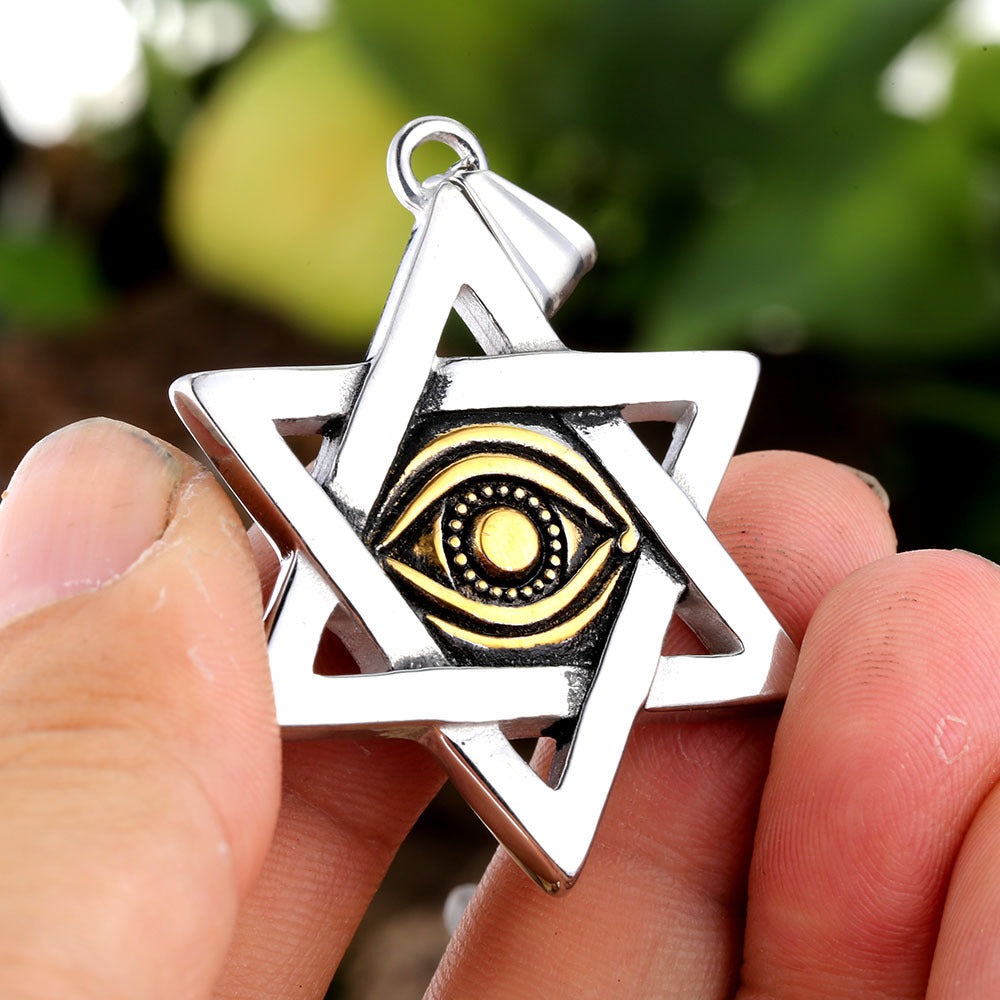 Devil's Eye Hip-Hop Pendant In 316 Stainless Steel With Polished Finish, Steel Color
