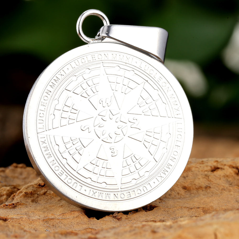 Geometric Pendant Made Of 316 Stainless Steel Featuring Polished Craftsmanship In Steel Color For  Spring And Summer