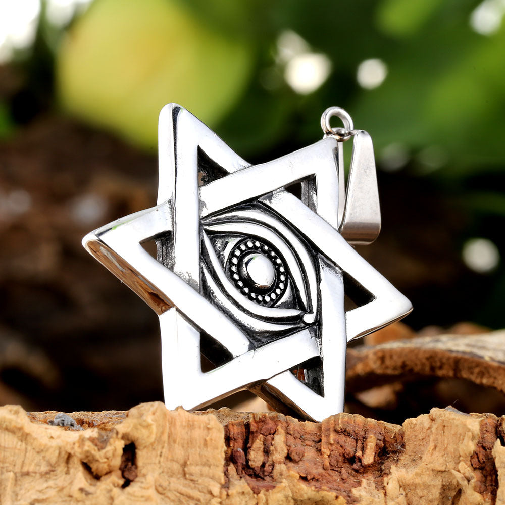 Devil's Eye Hip-Hop Pendant In 316 Stainless Steel With Polished Finish, Steel Color