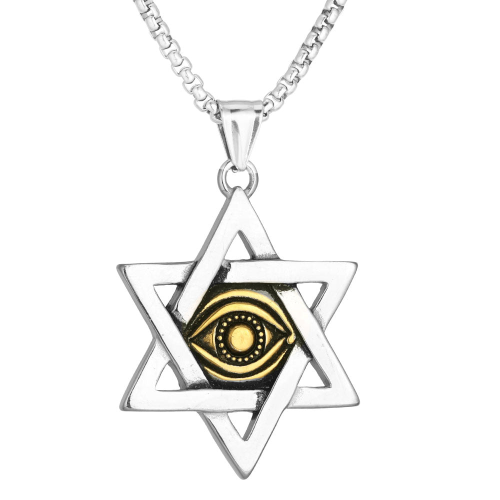 Devil's Eye Hip-Hop Pendant In 316 Stainless Steel With Polished Finish, Steel Color