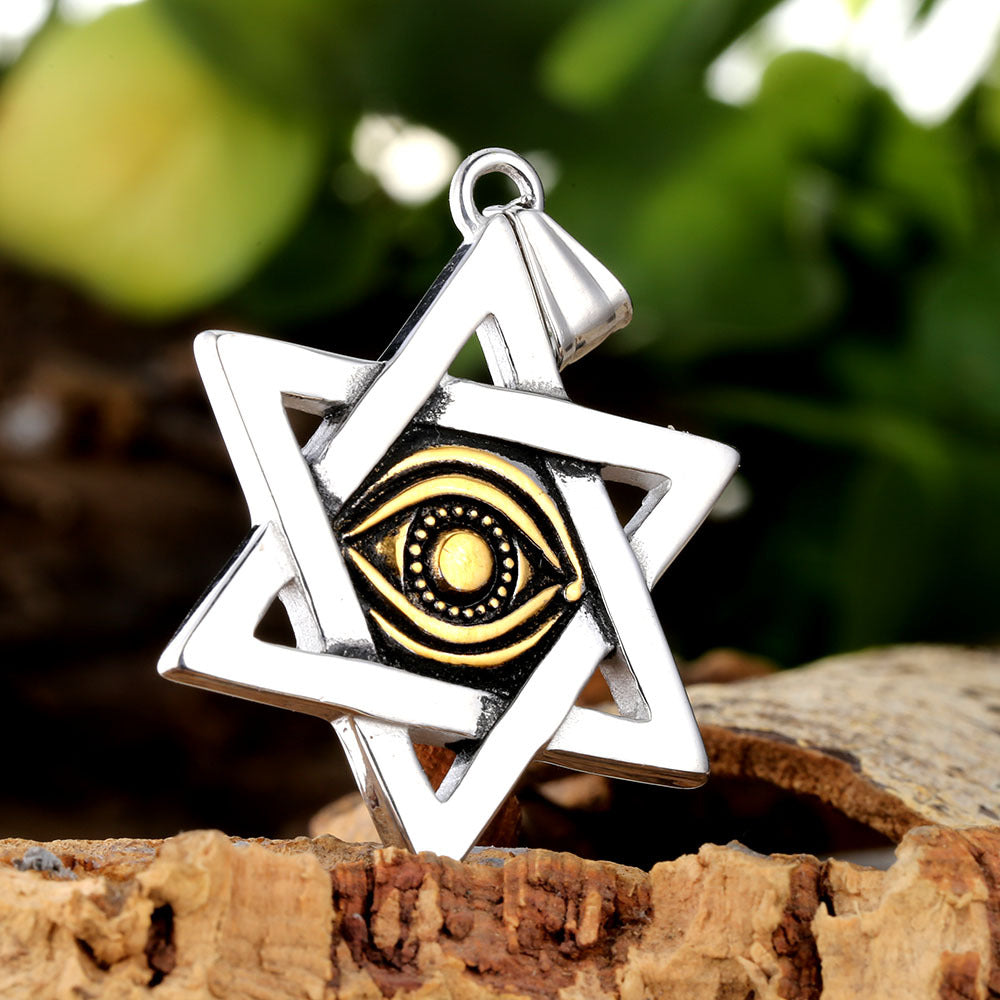 Devil's Eye Hip-Hop Pendant In 316 Stainless Steel With Polished Finish, Steel Color