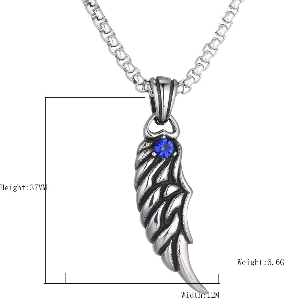 Feather Pendant In 316 Stainless Steel With Polished Titanium Steel Chain, Unisex Design For Summer
