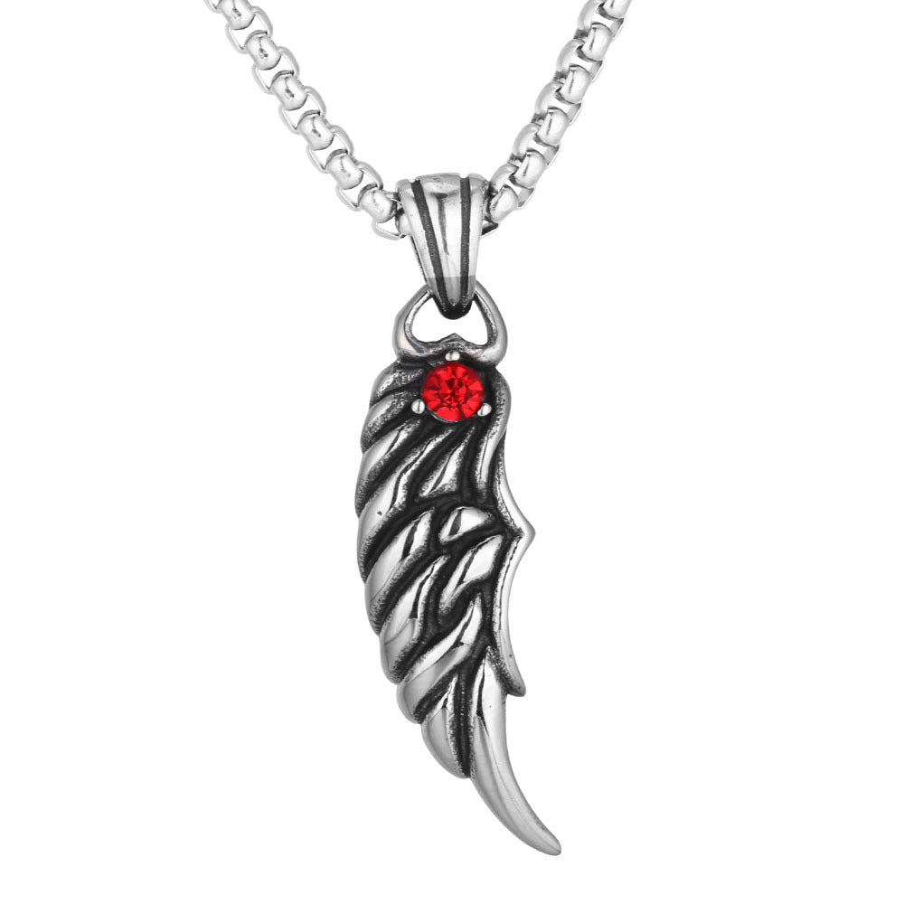 Feather Pendant In 316 Stainless Steel With Polished Titanium Steel Chain, Unisex Design For Summer