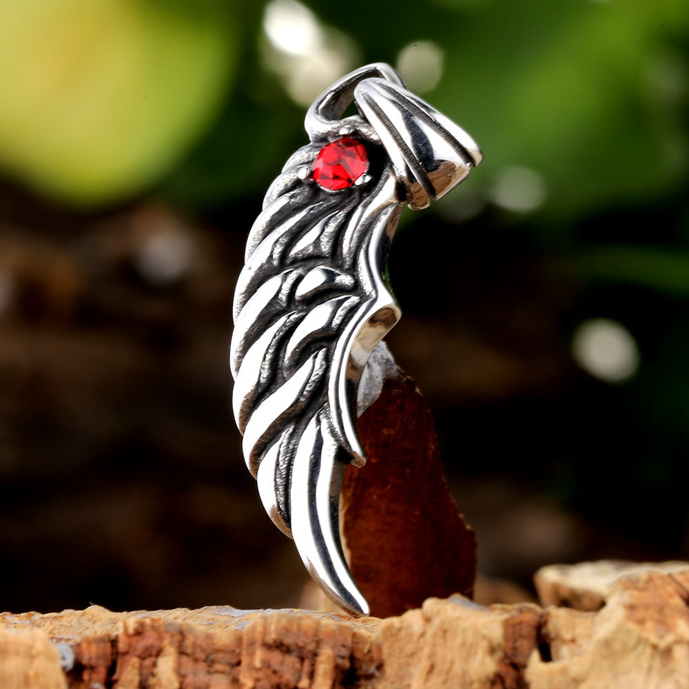 Feather Pendant In 316 Stainless Steel With Polished Titanium Steel Chain, Unisex Design For Summer