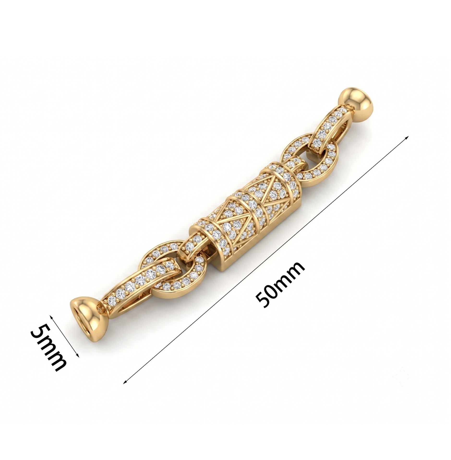 Oval Brass Jewelry Buckle With Electroplated 18K Real Gold Plated Finish And Zircon Inlay