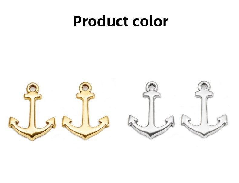 Anchor Pendant In 304 Stainless Steel With Electroplated Finish, Silver Marine Style Jewelry Accessory