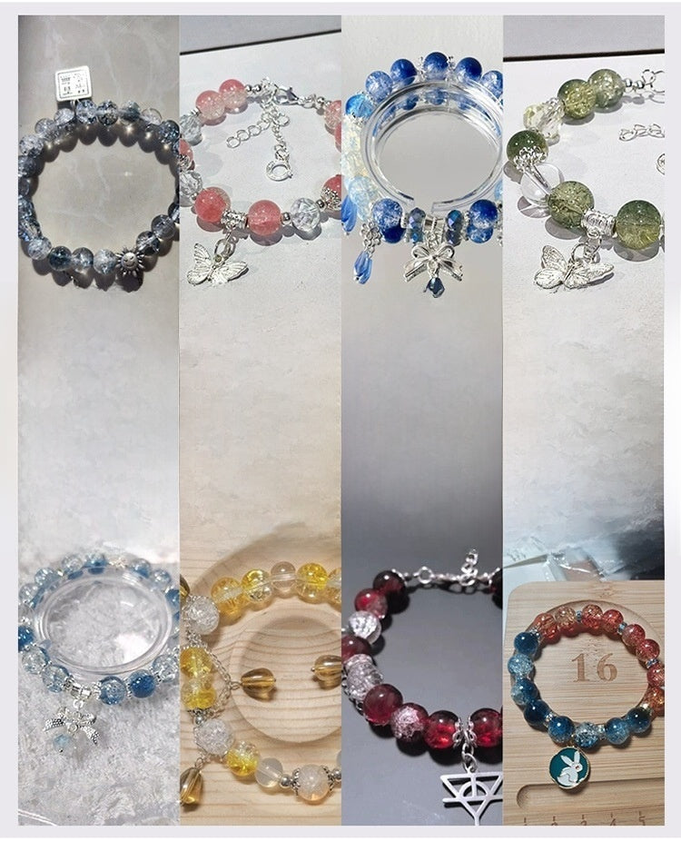 Handmade Dragon Glass Beads With Crackle Glass Inlay, 8mm Diameter Jewelry Making Beads