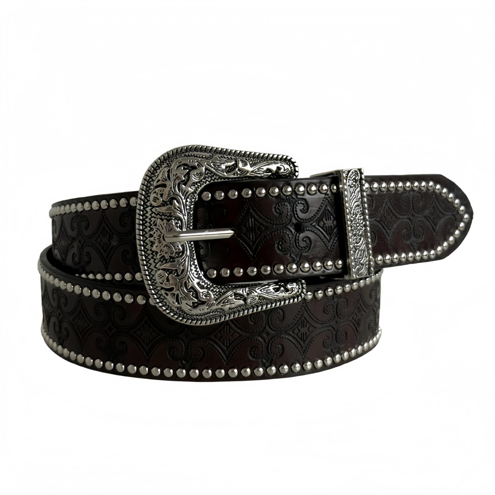 Men's Hip-Hop PU Leather Belt With Embossing, Featuring Alloy Pin Buckle