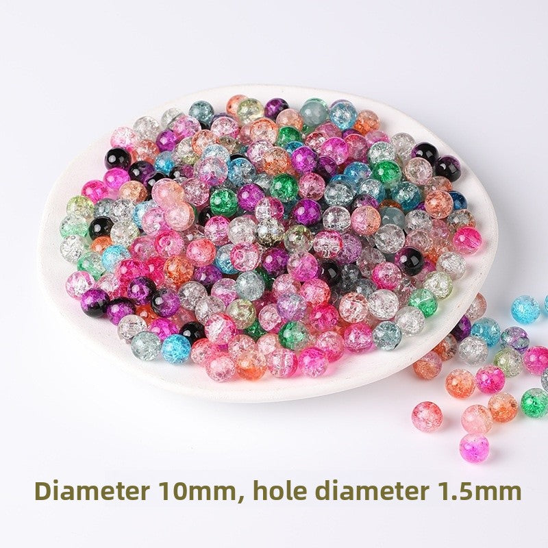 Handmade Dragon Glass Beads With Crackle Glass Inlay, 8mm Diameter Jewelry Making Beads