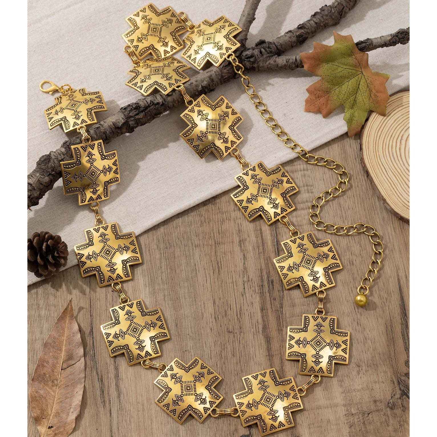 Ethnic Style Women's Waist Chain In Frosted Metal Finish