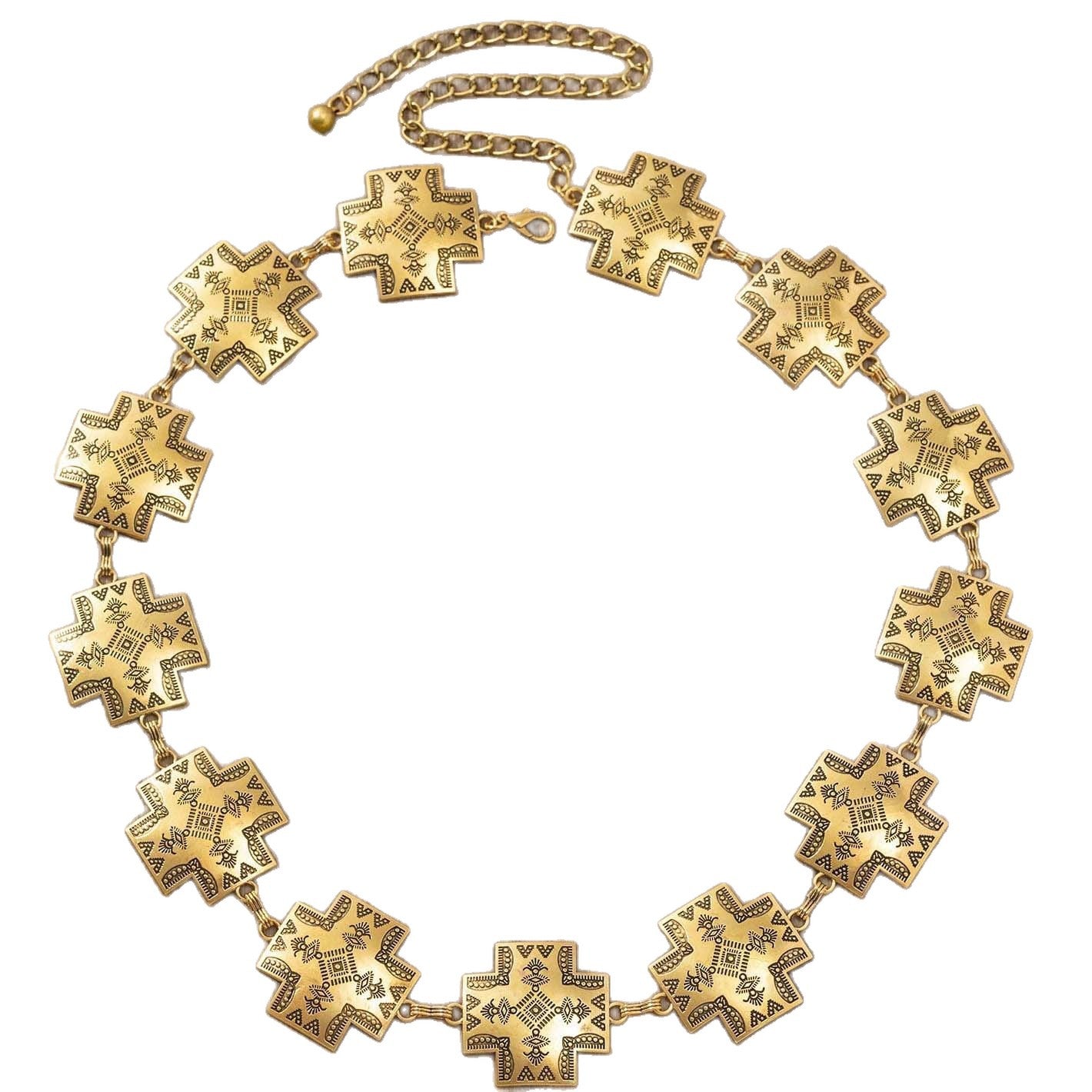 Ethnic Style Women's Waist Chain In Frosted Metal Finish