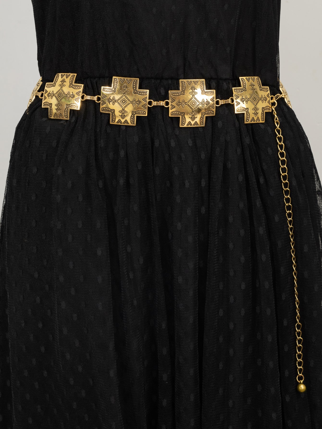 Ethnic Style Women's Waist Chain In Frosted Metal Finish