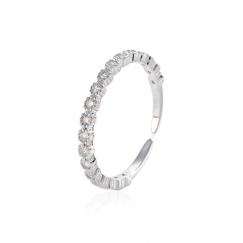 New Style U Shape Ring For Women In 925 Sterling Silver With Zircon Inlay Featuring Electroplated Finish