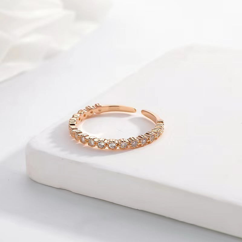 New Style U Shape Ring For Women In 925 Sterling Silver With Zircon Inlay Featuring Electroplated Finish